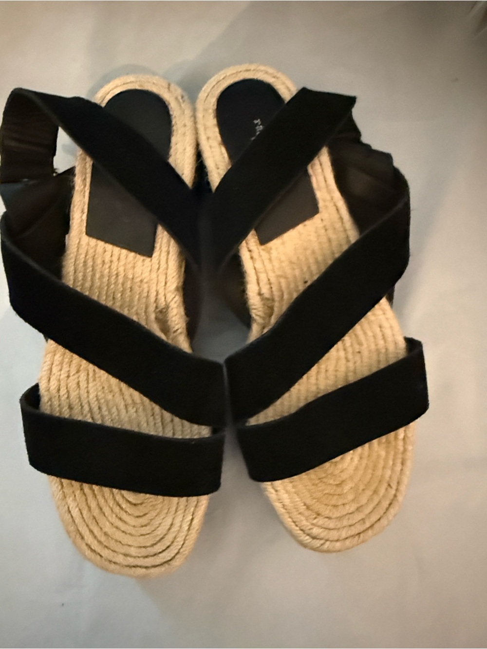 rag & bone Black Suede Espadrille Platform Sandals